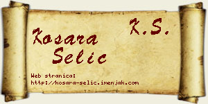 Kosara Selić vizit kartica